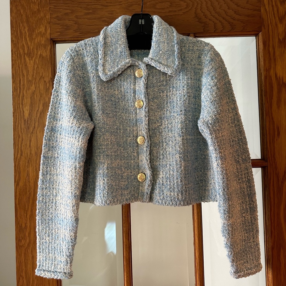NWT JCrew Textured cropped lady jacket in space dyed yarn in size S - Picture 3 of 6